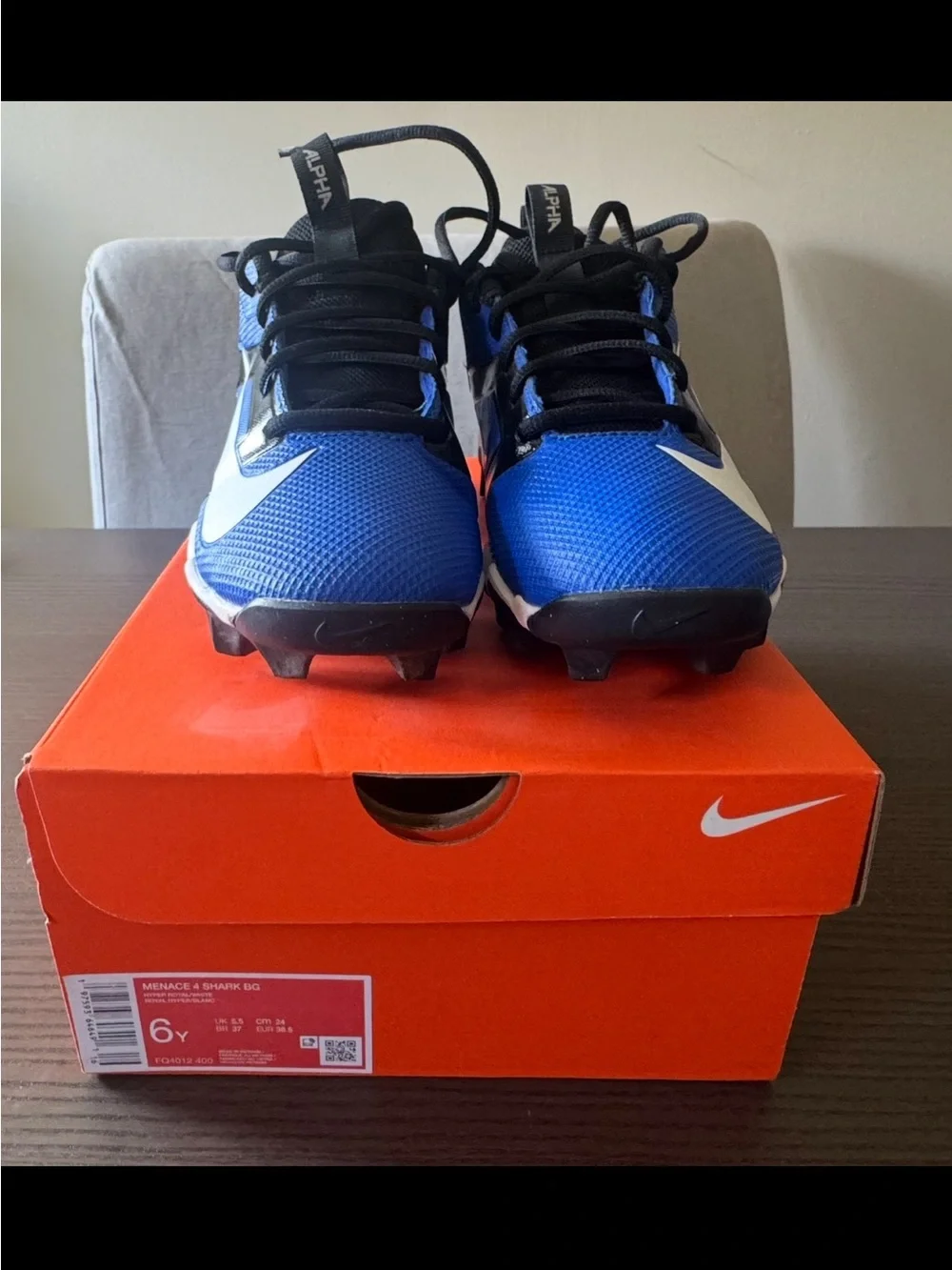 Nike Royal Blue, White and Black Football Cleats
